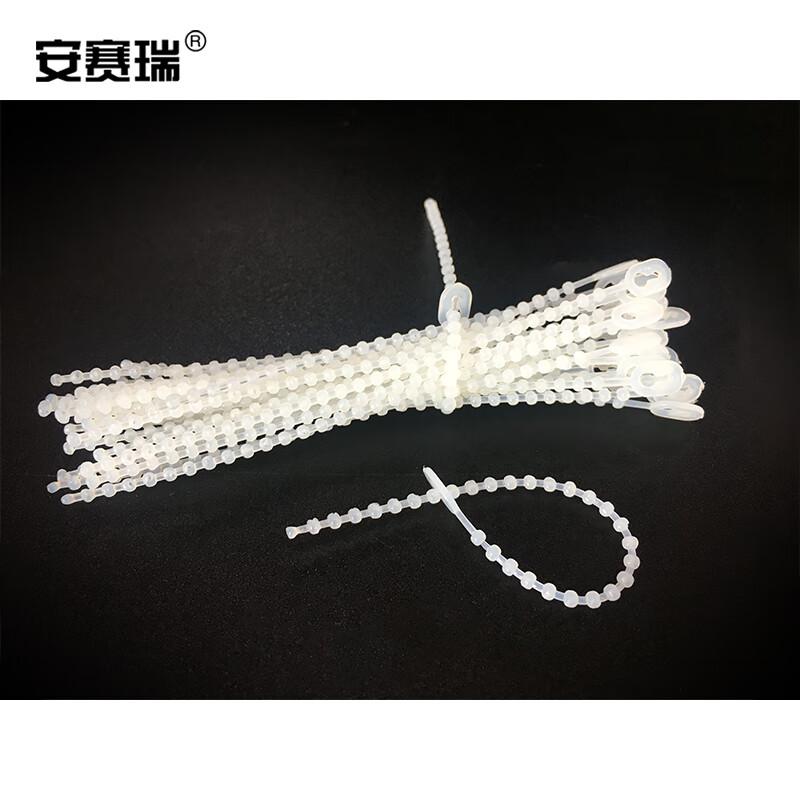 安赛瑞 24487 珠形可松式活扣扎带 尼龙理线带 1.5*100mm(1000个装) 白色按(包)销售 安赛瑞 24487 珠形可松式活扣扎带 尼龙理线带 1.5*100mm(1000个装) 白色按(包)销售