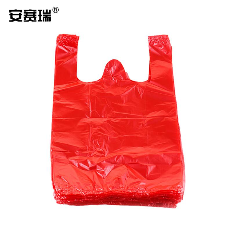 安赛瑞 25187 红色背心塑料袋 透明塑料背心袋 20×32cm（约1320个装）按（包）销售