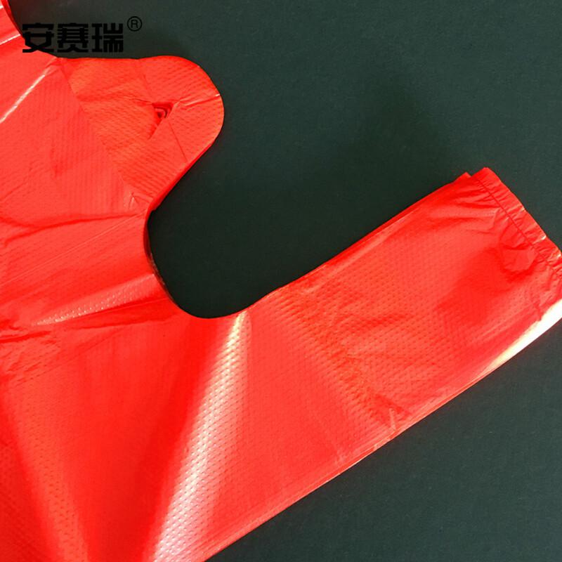 安赛瑞 25187 红色背心塑料袋 透明塑料背心袋 20×32cm（约1320个装）按（包）销售
