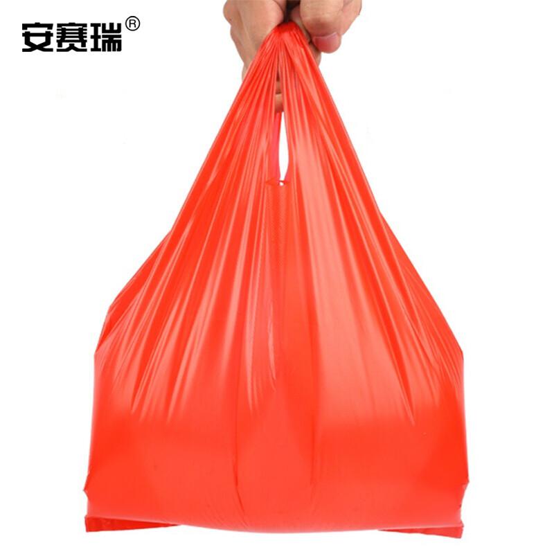 安赛瑞 25187 红色背心塑料袋 透明塑料背心袋 20×32cm（约1320个装）按（包）销售