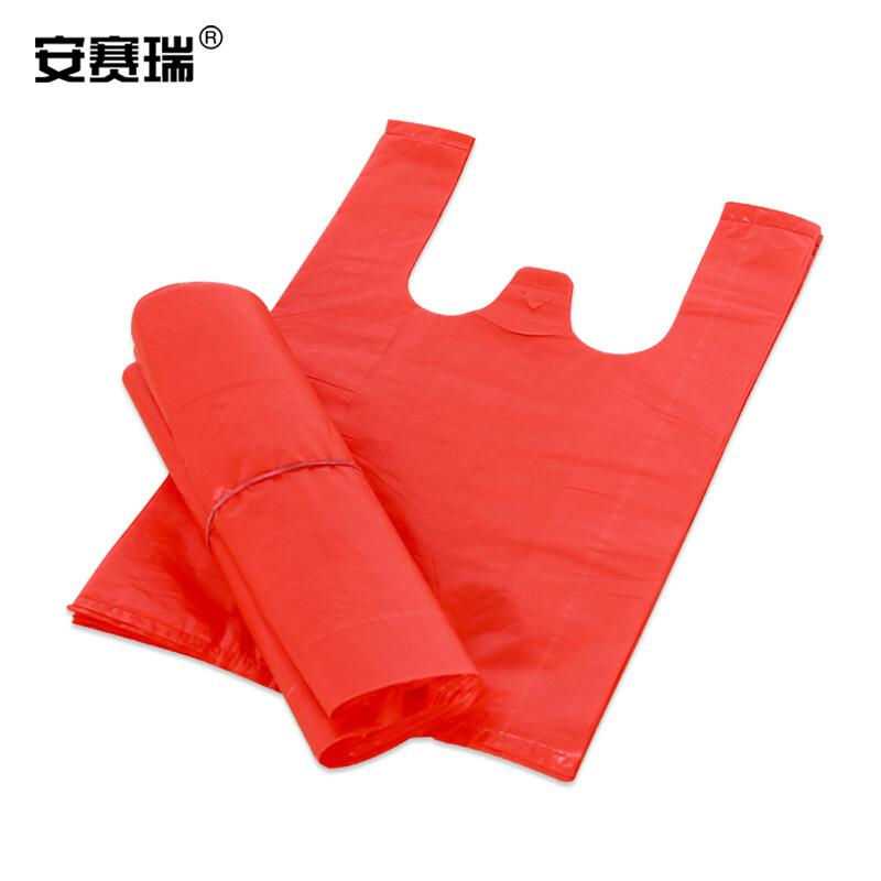 安赛瑞 25187 红色背心塑料袋 透明塑料背心袋 20×32cm（约1320个装）按（包）销售