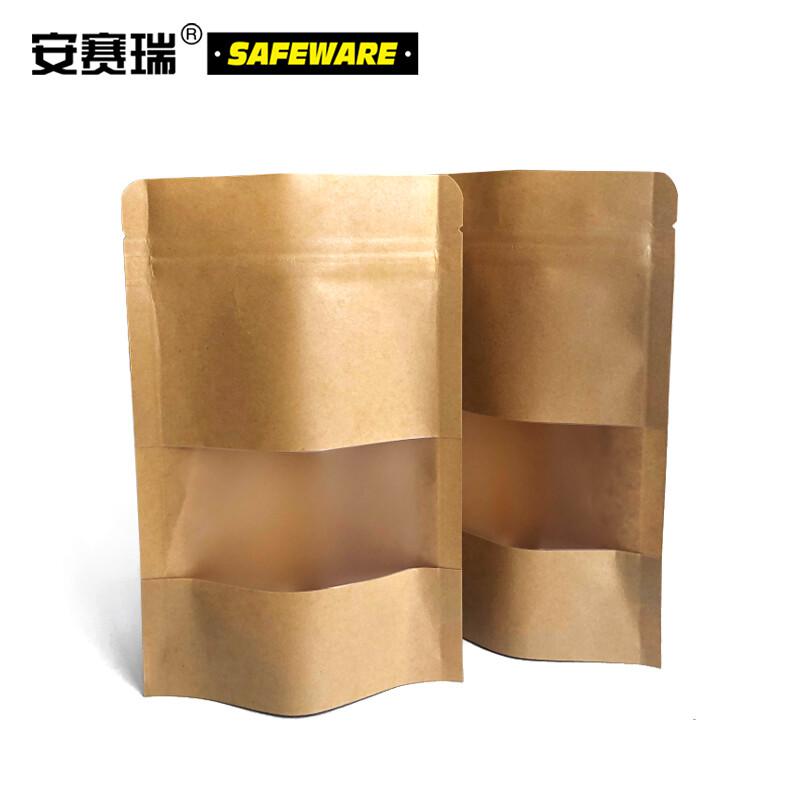 安赛瑞 26297 牛皮纸袋 自立式加厚 可视款收纳袋 17*24cm(50只装）按（包）销售