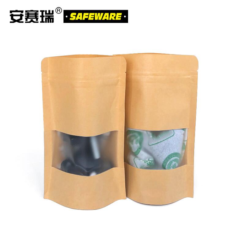 安赛瑞 26297 牛皮纸袋 自立式加厚 可视款收纳袋 17*24cm(50只装）按（包）销售