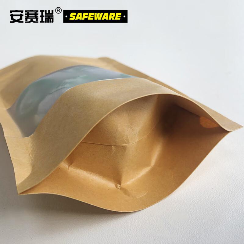 安赛瑞 26297 牛皮纸袋 自立式加厚 可视款收纳袋 17*24cm(50只装）按（包）销售