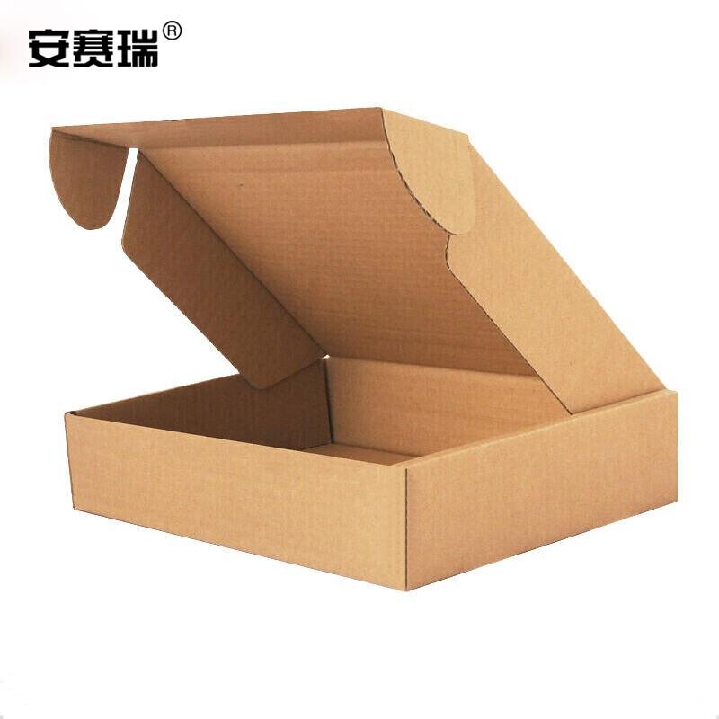 安赛瑞 240031 飞机盒 快递打包扁纸盒包装盒 服装收纳盒 20×14×4cm（250个装） 牛皮纸色按（包）销售