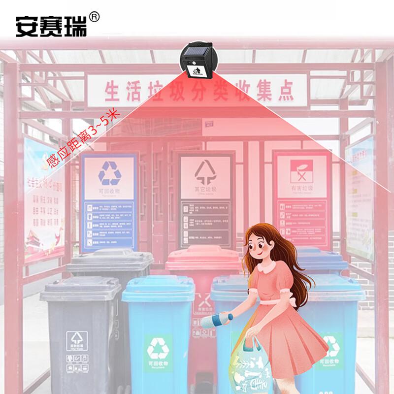 安赛瑞 1H01780 太阳能垃圾分类语音提示器 防水红外线人体感应 可录音定时室户外播报器 95x123mm按（个）销售