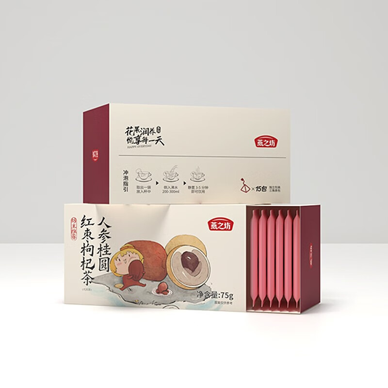 燕之坊 人参桂圆红枣枸杞茶 75g按（盒）销售