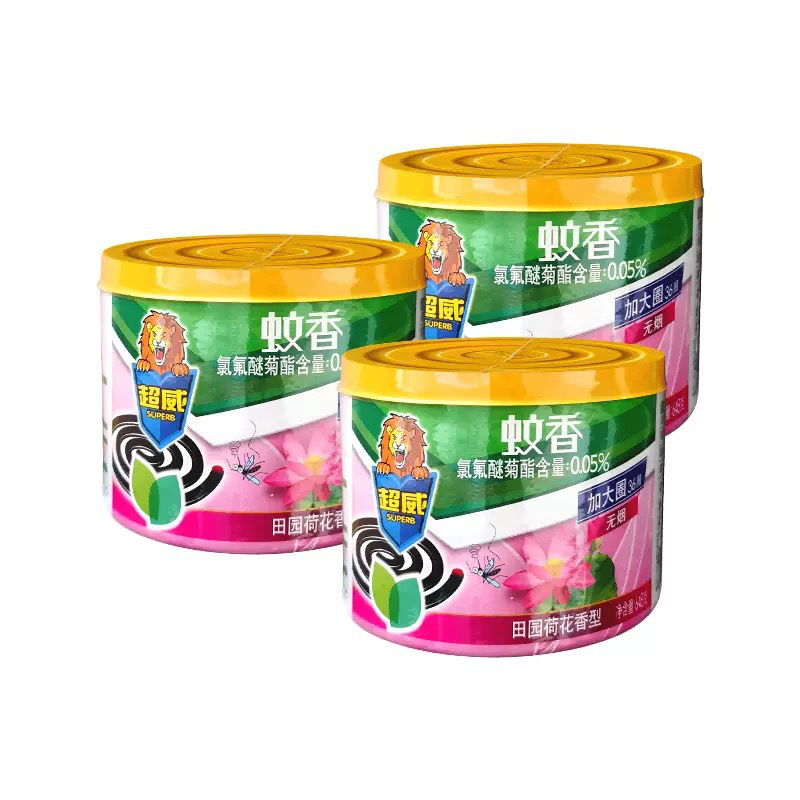 超威 无烟蚊香加大盘植物田园荷花型 36单盘按（盒）销售