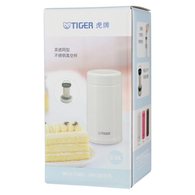虎牌 MCA-T36C 茶滤网型保冷保温杯水杯 360ml 奶白色 / /按（个）销售
