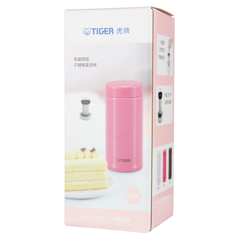 虎牌 MCA-T48C 茶滤网型保冷保温杯水杯 480ml 粉色 / /按个销售
