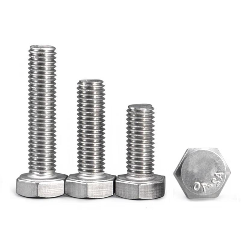 捷诺立 56213 304不锈钢外六角螺栓螺丝六棱螺杆全牙螺钉 M12*30mm(10只)按（包）销售