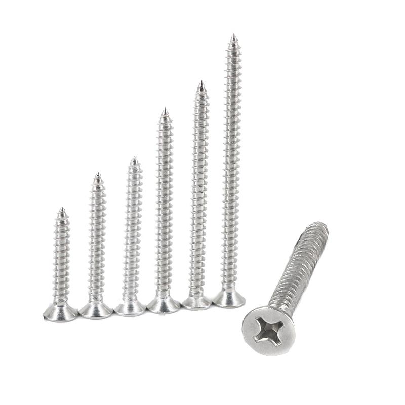 捷诺立 56743 304不锈钢自攻螺丝加长沉头十字螺丝钉 M4.8*32mm(80只)按（包）销售