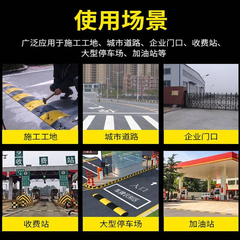 巨成云 减速带橡胶 斜坡缓冲带减速垄道路减速板 半圆头3cm高  2块起订按块销售
