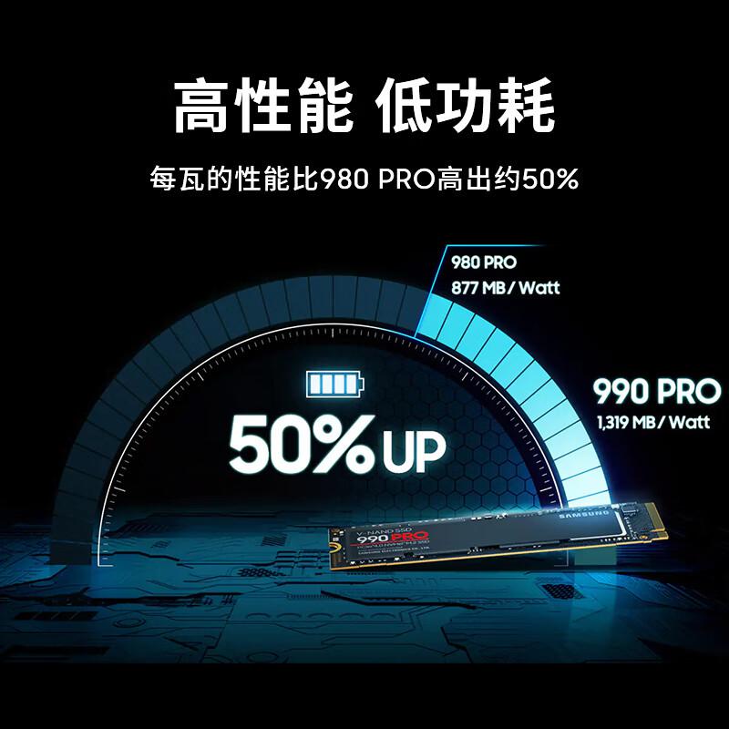 三星 MZ-V9P4T0BW SSD固态硬盘 4TB  990 PRO系列 M.2接口(NVMe协议PCIe 4.0 x4)按个销售