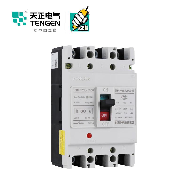 天正电气 TGM1-125L/33002 80A 塑壳断路器按（个）销售