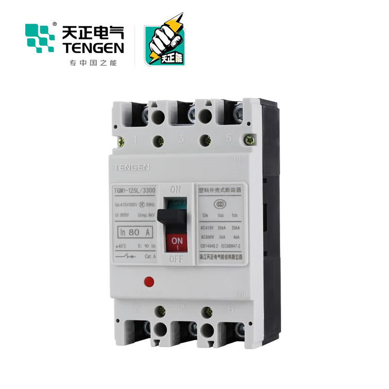 天正电气 TGM1-125L/33002 80A 塑壳断路器按（个）销售