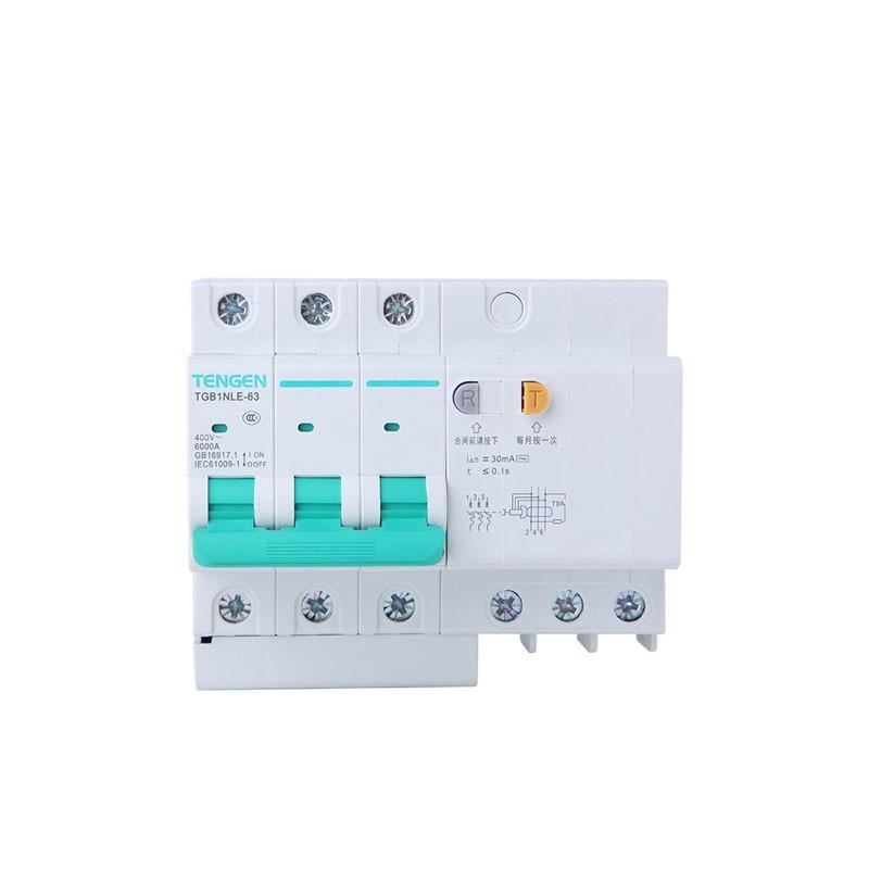 天正电气 TGB1NLE-63 3P C50 30mA 微型漏电保护断路器  TGB1NLE-63 3P C50 30mA(祥云3.0)按（个）销售