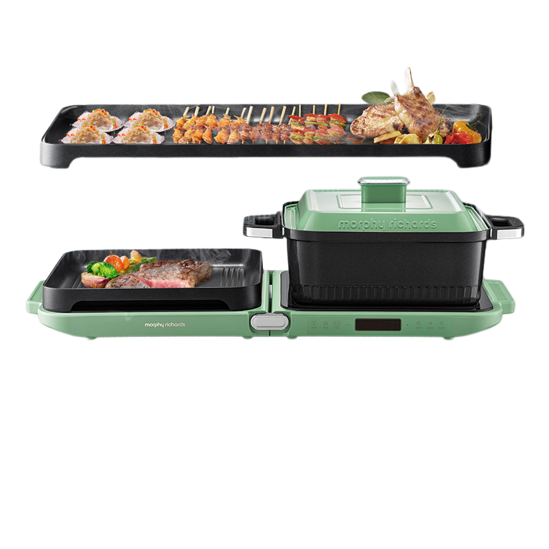 摩飞 MR9188 折叠多功能锅 全套(深煮锅+煎烤盘+聚嗨盘) 绿色按(台)销售 摩飞 MR9188 折叠多功能锅 全套(深煮锅+煎烤盘+聚嗨盘) 绿色按(台)销售