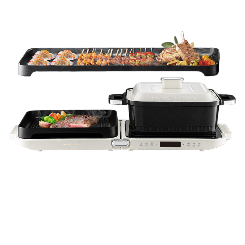 摩飞 MR9188 折叠多功能锅 全套(深煮锅+煎烤盘+聚嗨盘) 白色按(套)销售 摩飞 MR9188 折叠多功能锅 全套(深煮锅+煎烤盘+聚嗨盘) 白色按(套)销售