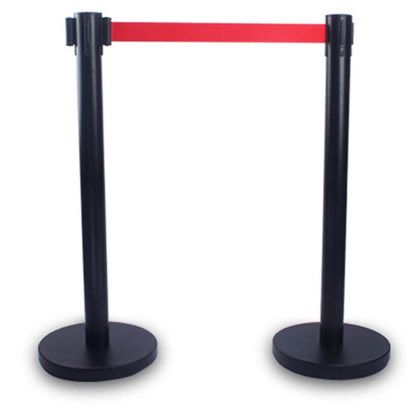 海斯迪克 一米线栏杆隔离伸缩带护栏围栏警戒线 烤漆黑款-配3米带 标准款按根销售