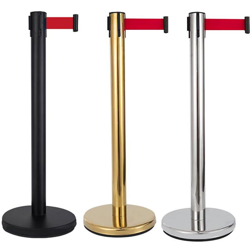 海斯迪克 一米线栏杆隔离伸缩带护栏围栏警戒线 烤漆黑款-配3米带 标准款按根销售