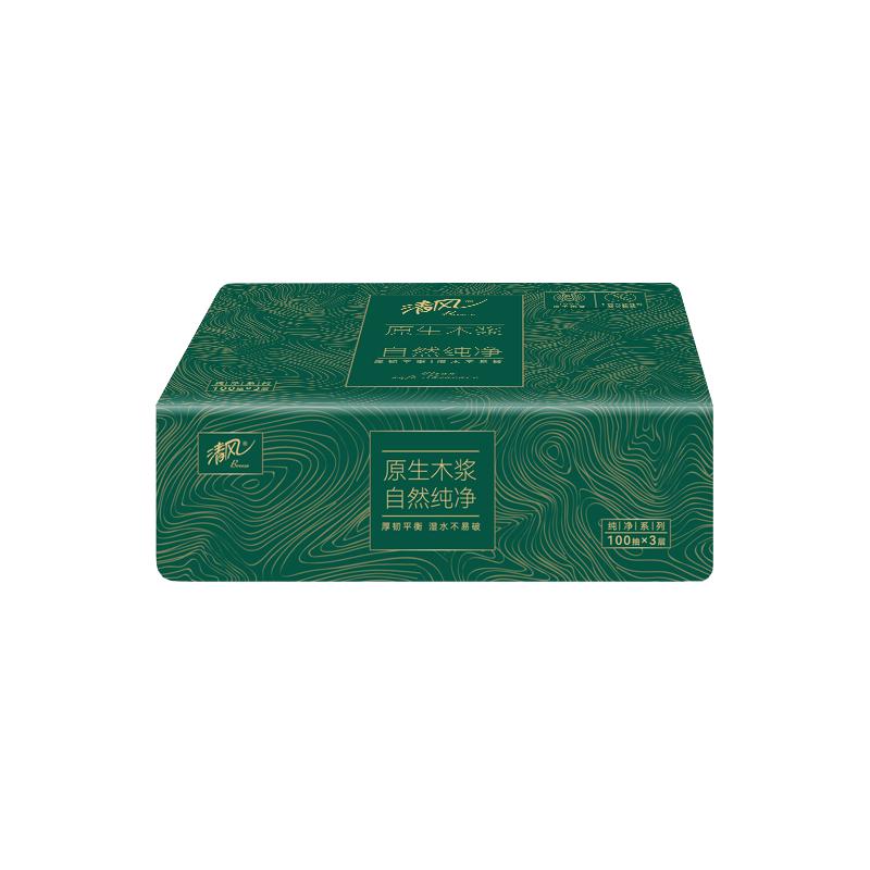 清风 AR10SGD 纯净系列3层100抽24包 抽纸 24包/箱 白色按（箱）销售