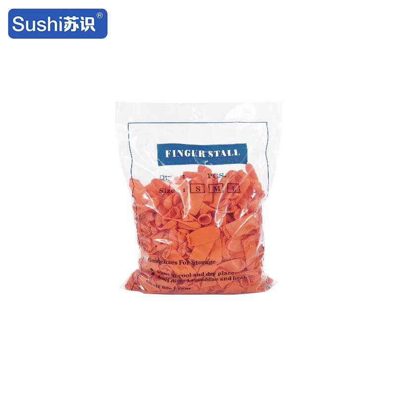 苏识 3490003 一次性防滑手指套 M码 橙色 300只/包按（包）销售