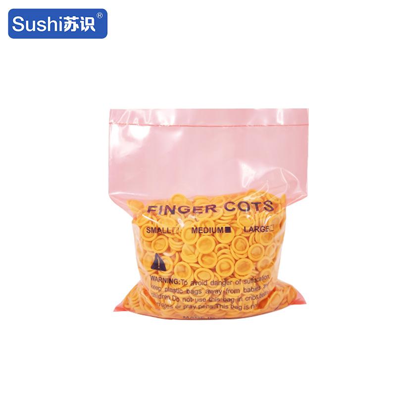 苏识 3490009 一次性净化手指套 M码 米黄色 500克/包净化型按（包）销售