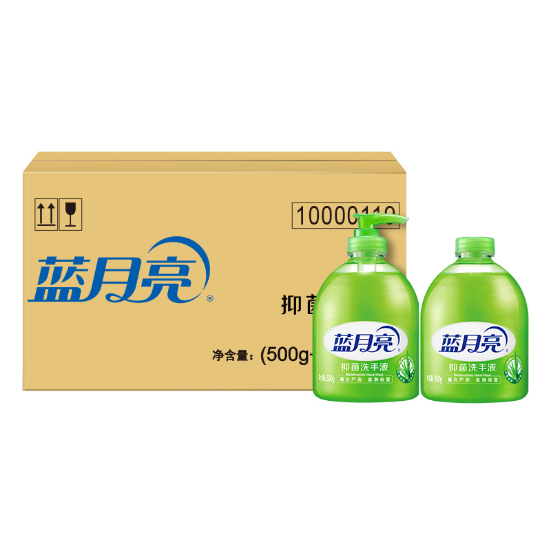 蓝月亮 80000273 芦荟抑菌洗手液 （瓶500g+瓶补500g）×6按（组）销售