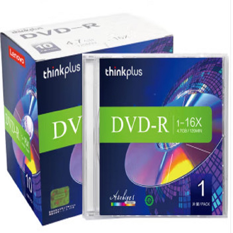 联想 DVD-R 空白光盘/刻录盘 16速4.7GB  台产档案系列 单片盒装 10片/包按（包）销售