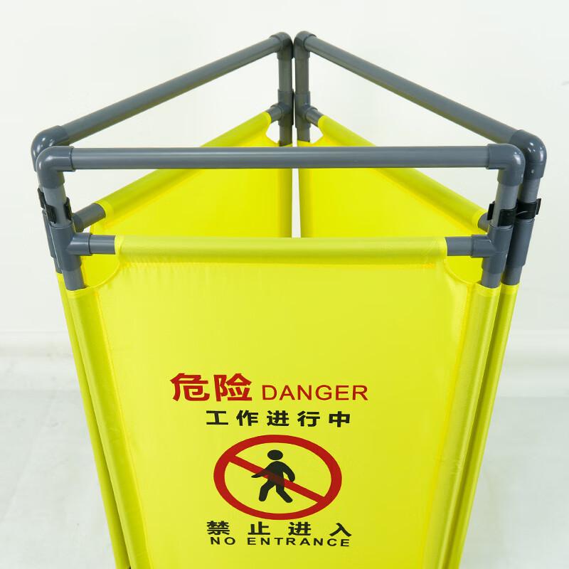 海斯迪克 228 施工围挡 布艺围挡 伸缩折叠布艺围栏屏风 （人禁止通行）荧光绿按个销售