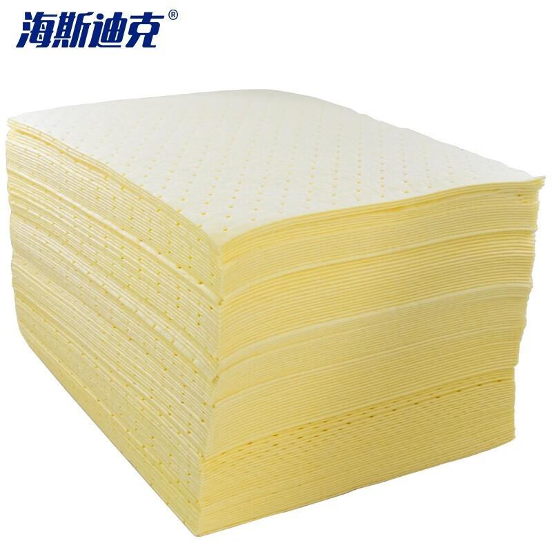 海斯迪克 HKTA-68 工业吸油棉(100片) 应急吸油垫吸油毡化学品吸附棉 黄色40cm*50cm*3mm按包销售