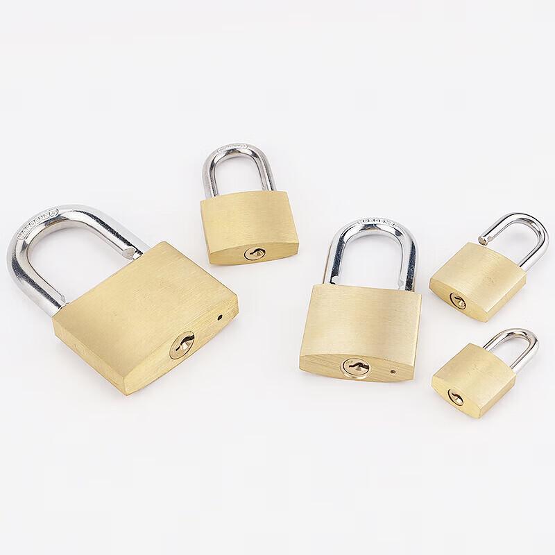 海斯迪克 HKQL-90 黄铜挂锁 电力表箱锁 32mm短梁通开  2把起订按把销售