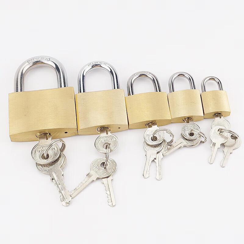 海斯迪克 HKQL-90 黄铜挂锁 电力表箱锁 50mm短梁单开按把销售