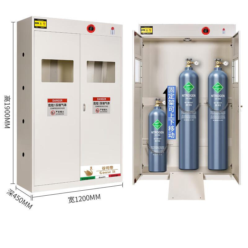 谷司帝 GI-EX0310-W 全防爆三瓶气瓶柜氢气 W1200*D450*H1900mm 白色按个销售