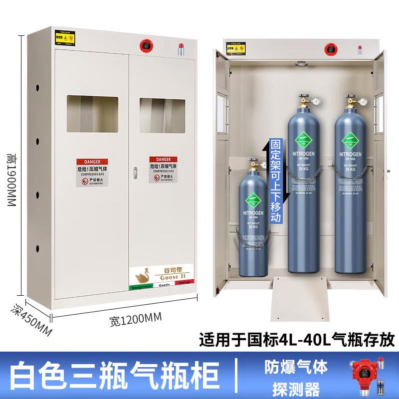 谷司帝 GI-EX0310-W 全防爆三瓶气瓶柜氢气 W1200*D450*H1900mm 白色按个销售