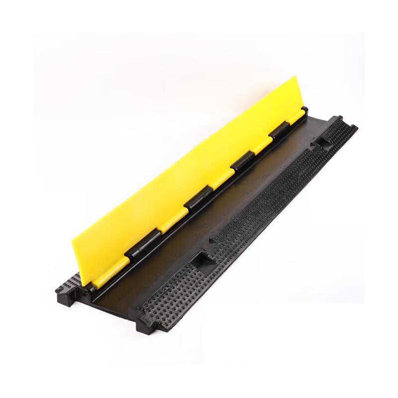 谷司帝 GI-ZXC-2 室外露天橡胶走线槽减速带2# 中一线槽1000*260*70mm 黄黑色按个销售