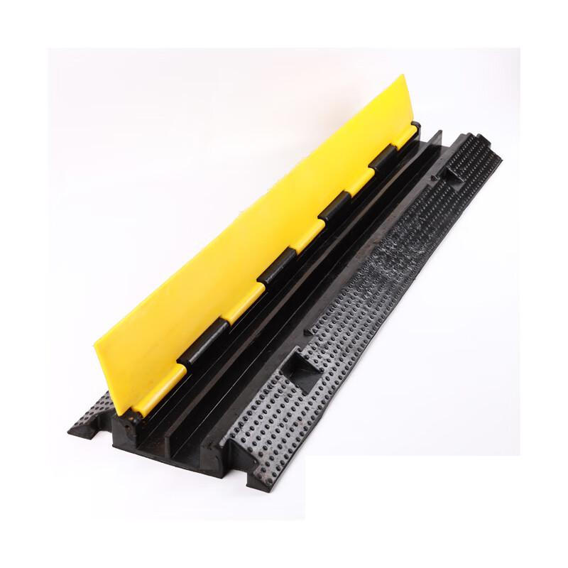 谷司帝 GI-ZXC-5 室外露天橡胶走线槽减速带5# 中二线槽1000*450*70mm 黄黑色按个销售