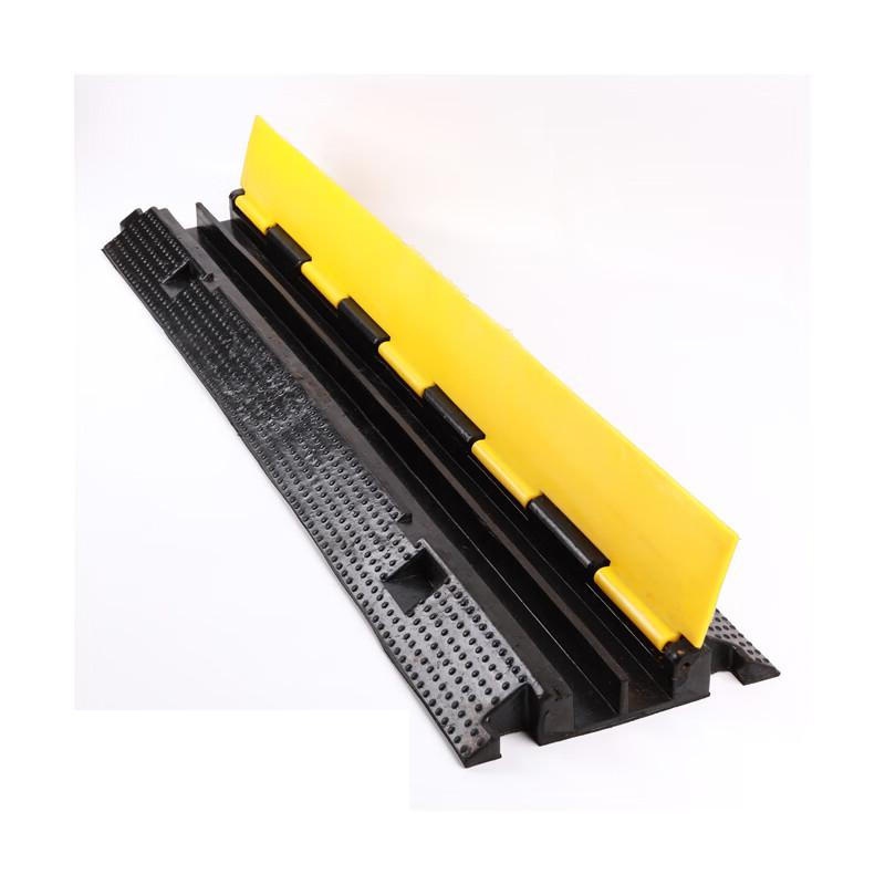 谷司帝 GI-ZXC-5 室外露天橡胶走线槽减速带5# 中二线槽1000*450*70mm 黄黑色按个销售