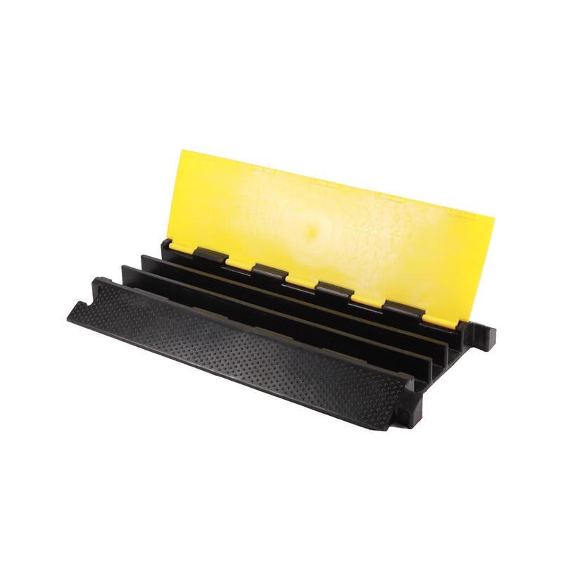 谷司帝 GI-ZXC-8 室外露天橡胶走线槽减速带8# 大三线槽900*500*70mm 黄黑色按个销售