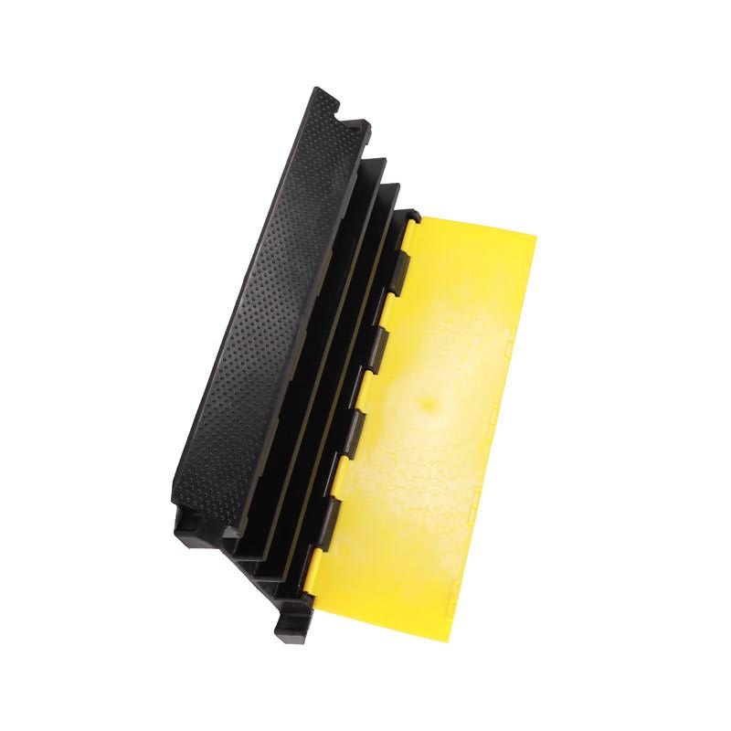 谷司帝 GI-ZXC-8 室外露天橡胶走线槽减速带8# 大三线槽900*500*70mm 黄黑色按个销售