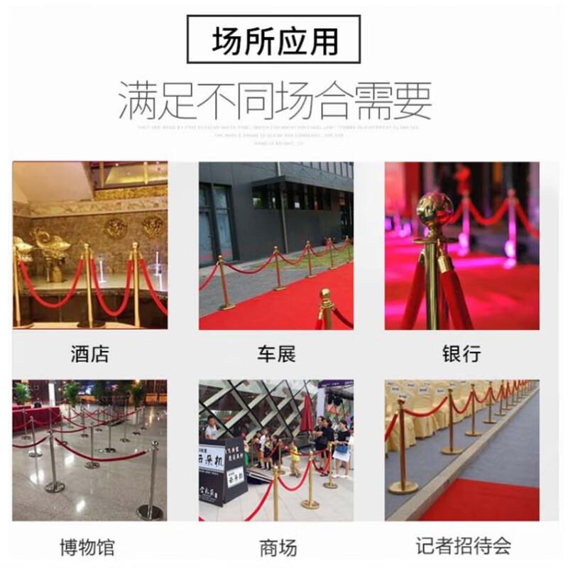 月桐 YT-D0627 皇冠头金色礼宾杆隔离护栏围栏 含金色杆+金钩红色绒绳 950×320×51mm按套销售