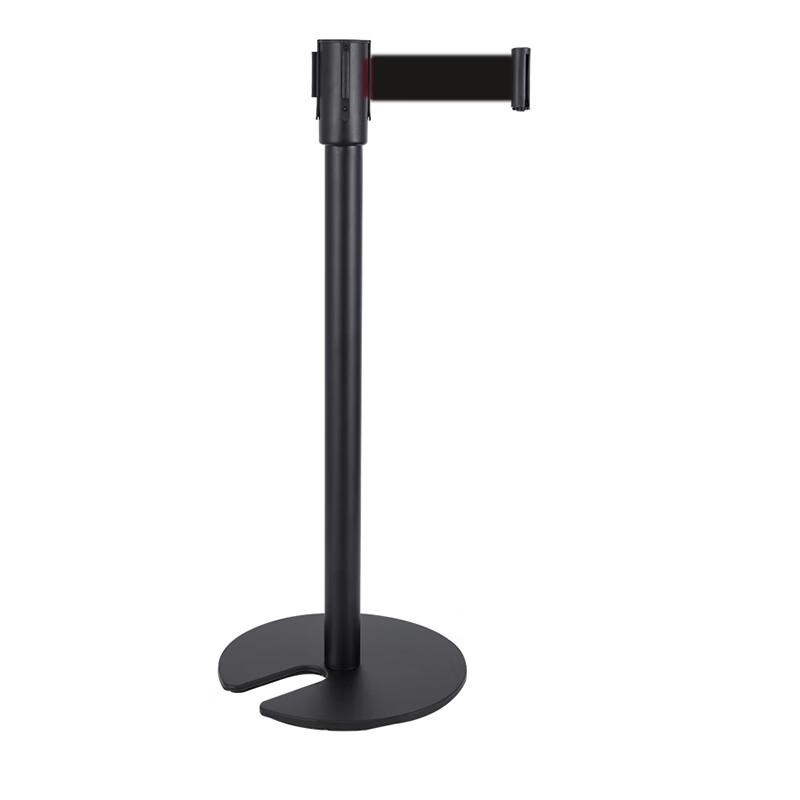 月桐 GYT-UX06 铁烤漆U型底座伸缩带隔离柱 2m黑色51×350×890mm按个销售