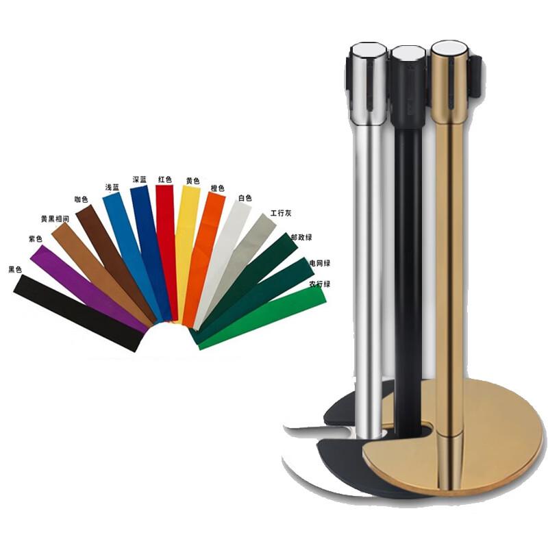 月桐 GYT-UX26 不锈钢U型底座伸缩带隔离柱 3m黑色 51×350×890mm按个销售