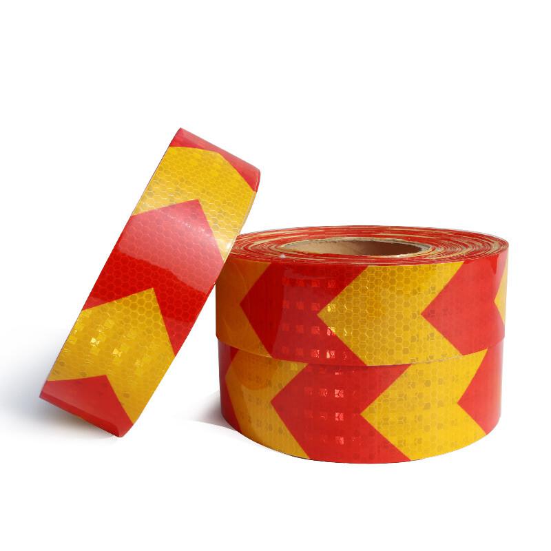 谋福 9479 导向箭头 反光贴 高亮晶格标识 防撞警示胶带 (晶格红黄箭头 5cm*45.7m) 2卷起订按(卷)销售 谋福 9479 导向箭头 反光贴 高亮晶格标识 防撞警示胶带 (晶格红黄箭头 5cm*45.7m) 2卷起订按(卷)销售