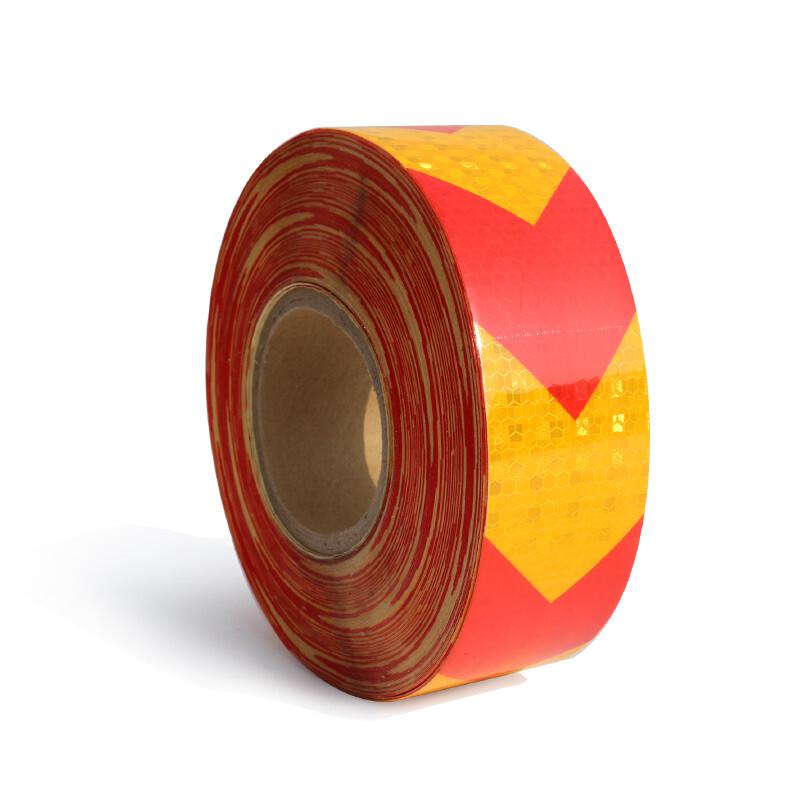 谋福 9479 导向箭头 反光贴 高亮晶格标识 防撞警示胶带 (晶格红黄箭头 5cm*45.7m) 2卷起订按(卷)销售 谋福 9479 导向箭头 反光贴 高亮晶格标识 防撞警示胶带 (晶格红黄箭头 5cm*45.7m) 2卷起订按(卷)销售