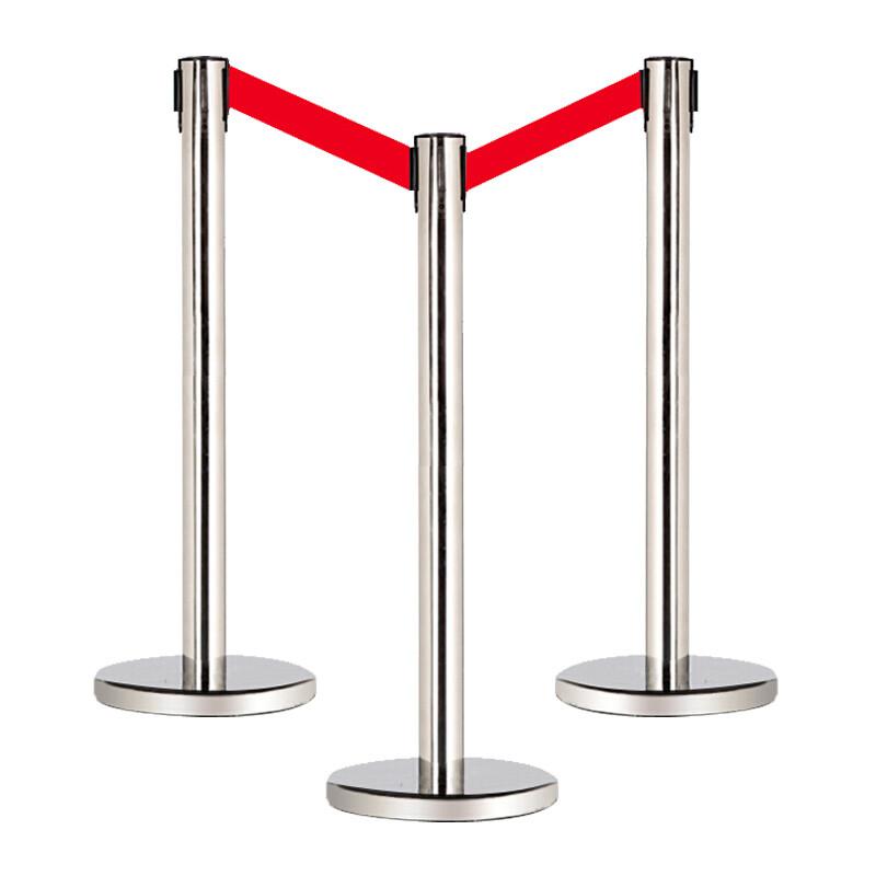 谋福 188 隔离带伸缩带一米线围栏 隔离护栏 隔离带栏杆 2米不锈钢款(加厚底座)  2根起订按（根）销售