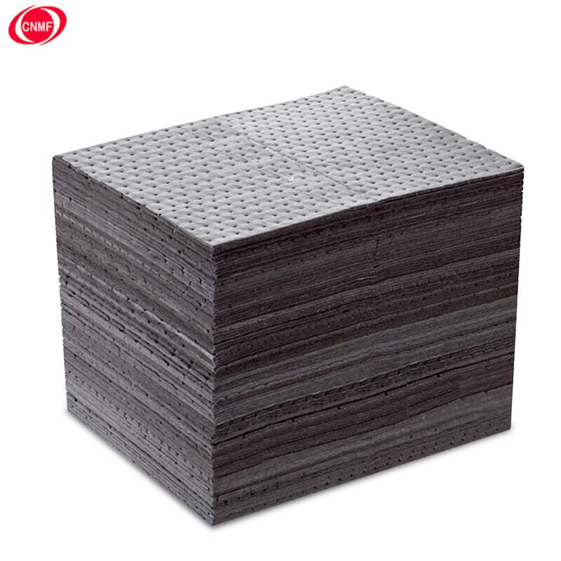谋福 8264 工业吸油棉 吸油毡 100片/箱（灰色款 尺寸：40cm*50cm*4mm）按（箱）销售