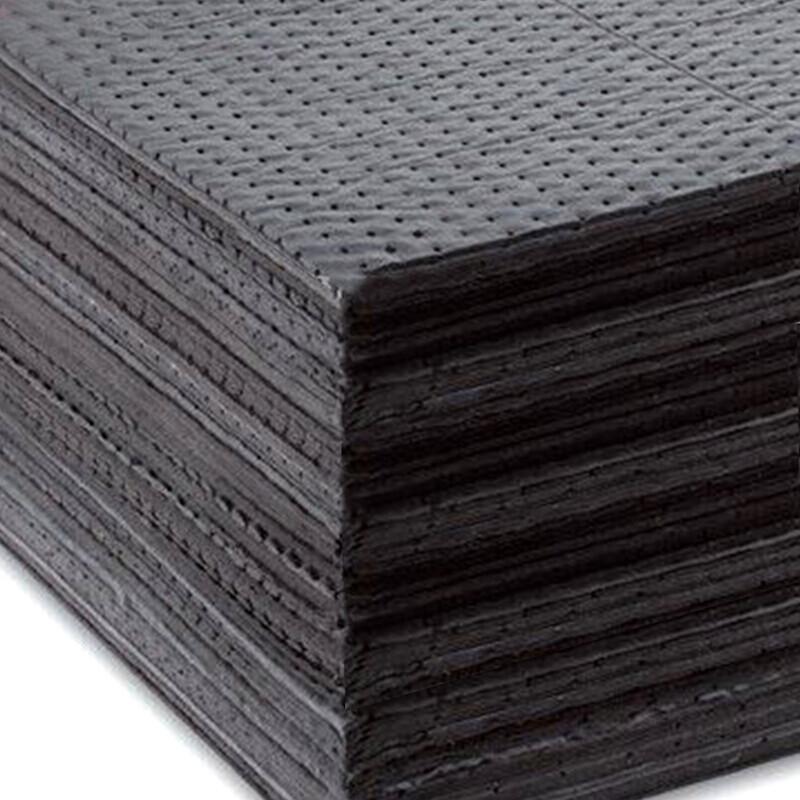 谋福 8264 工业吸油棉 吸油毡 100片/箱（灰色款 尺寸：40cm*50cm*4mm）按（箱）销售