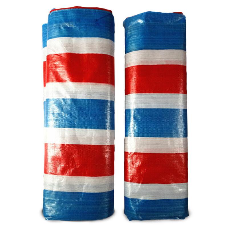 谋福 9299 加厚塑料布 扁丝彩条布 防水防雨布 聚乙烯材质 （宽约2米*10米）  2张起订按（张）销售